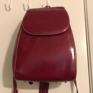 vintage red leather gucci backpack